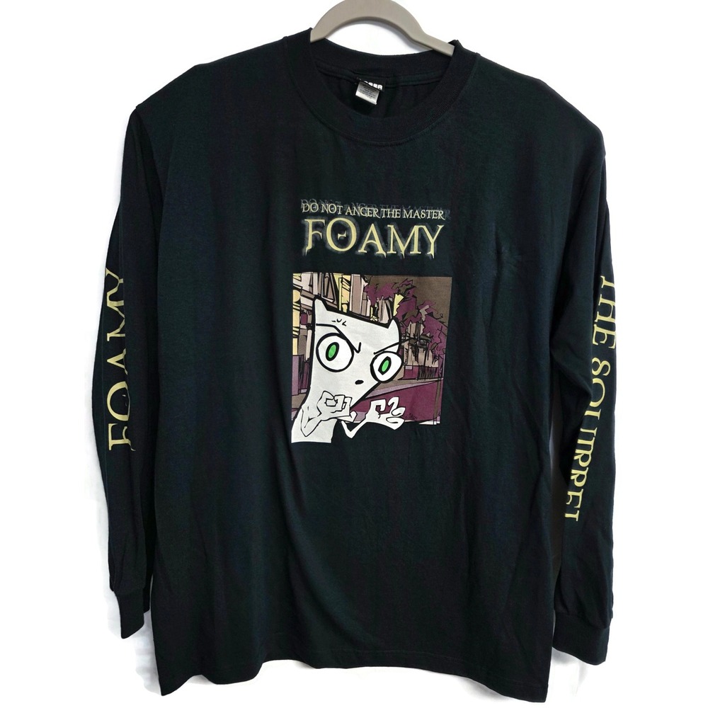 Foamy The Squirrel Long Sleeve Graphic Tee Loser One Step Down Black Mens L